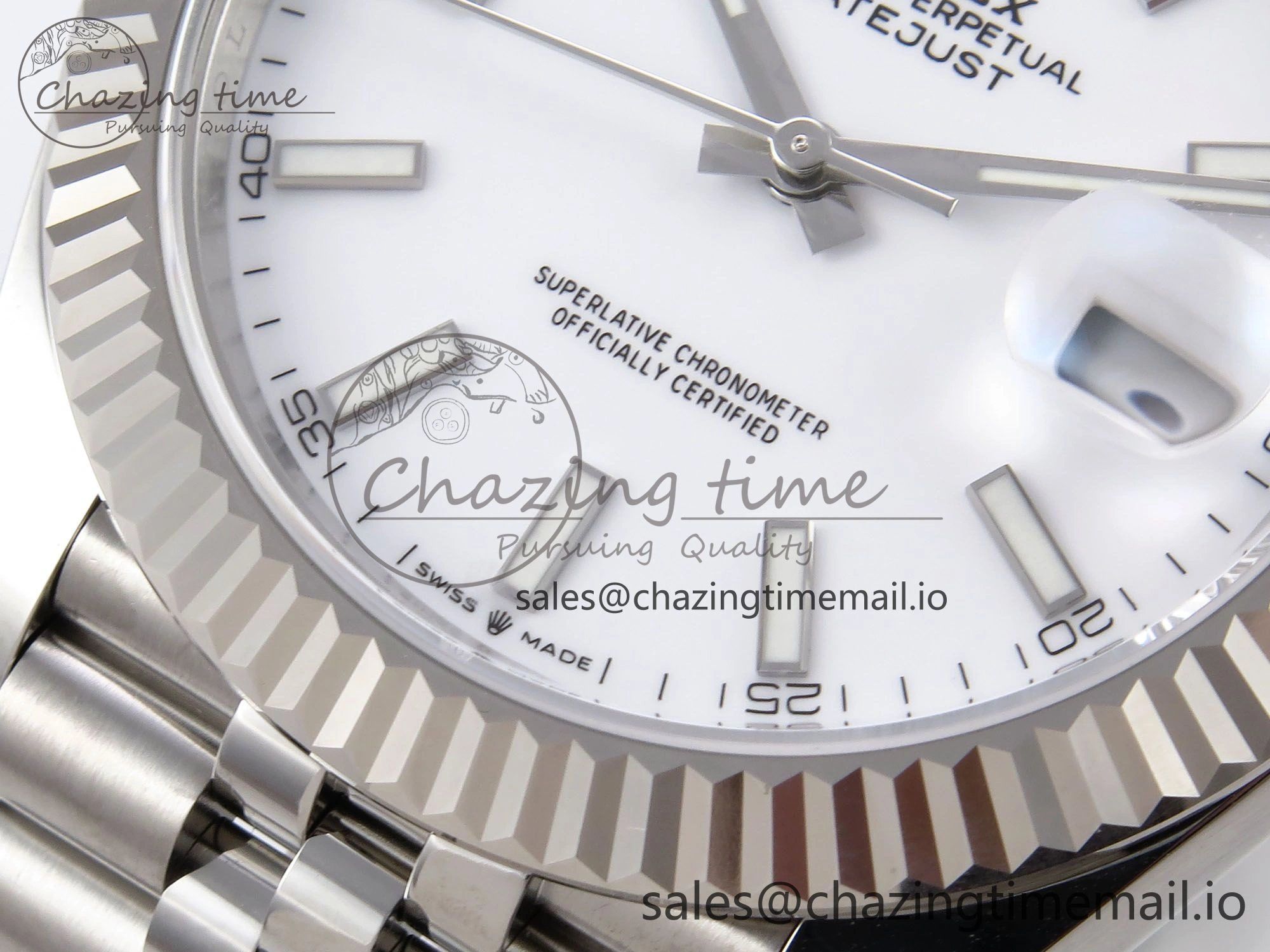 DateJust 41 126334 EWEF Best Edition White Stick Dial on Jubilee Bracelet A3235
