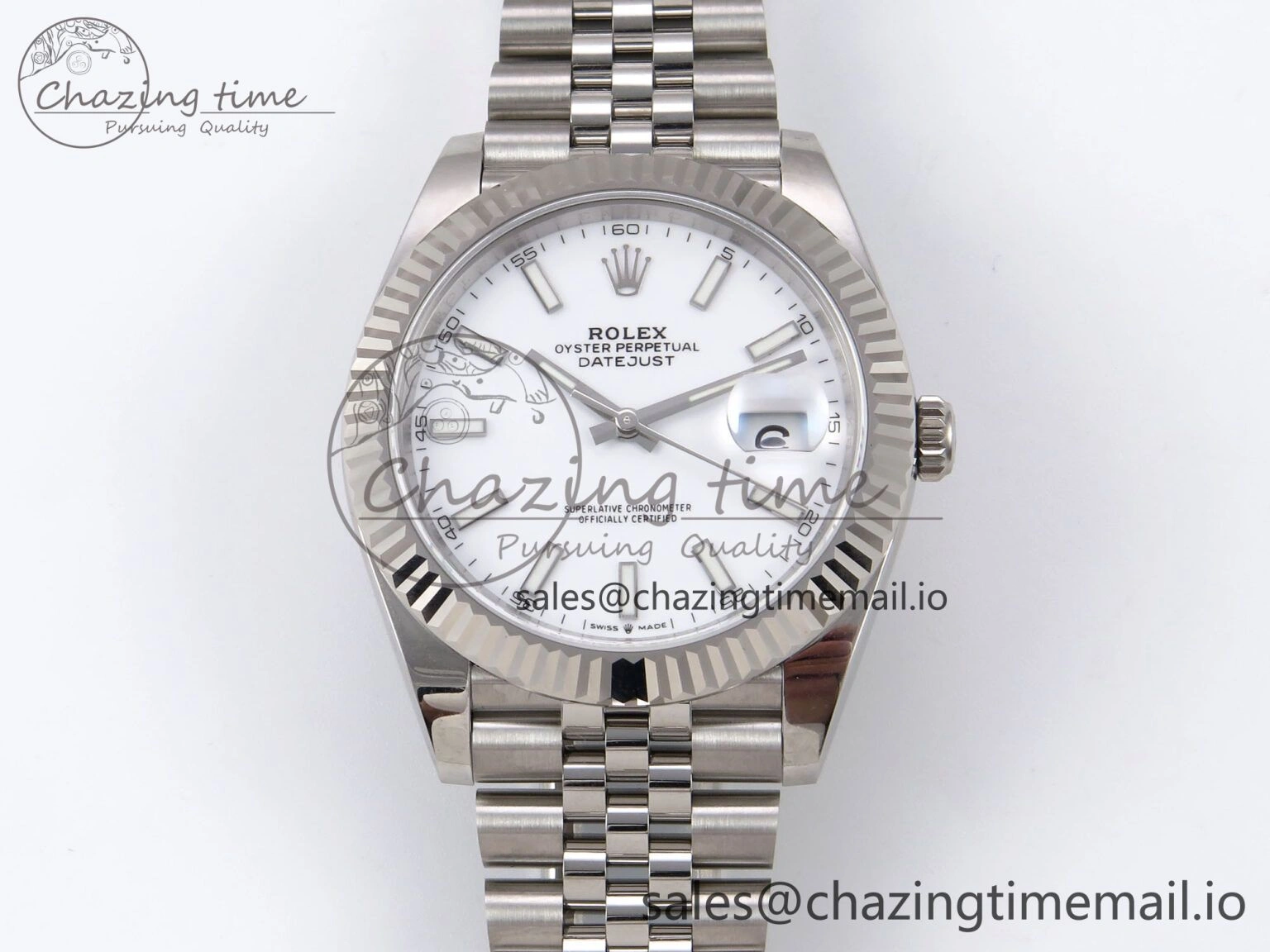 DateJust 41 126334 EWEF Best Edition White Stick Dial on Jubilee Bracelet A3235