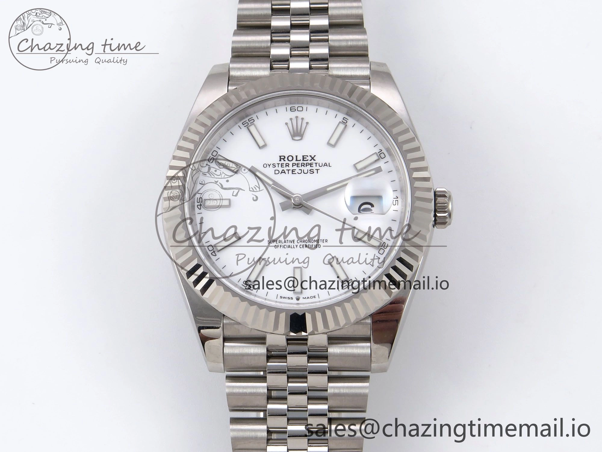 DateJust 41 126334 EWEF Best Edition White Stick Dial on Jubilee Bracelet A3235
