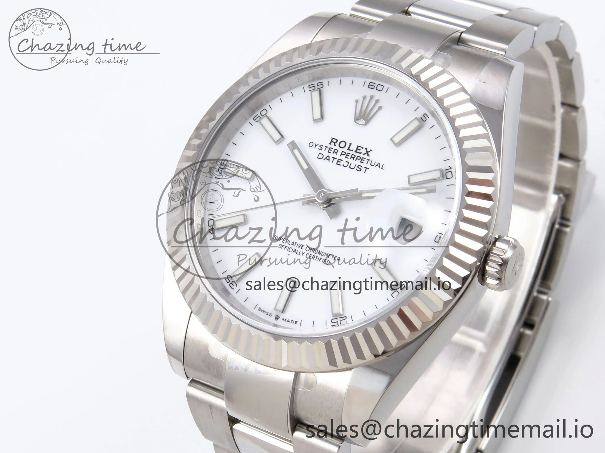 DateJust 41 126334 EWEF Best Edition White Stick Dial on Oyster Bracelet A3235