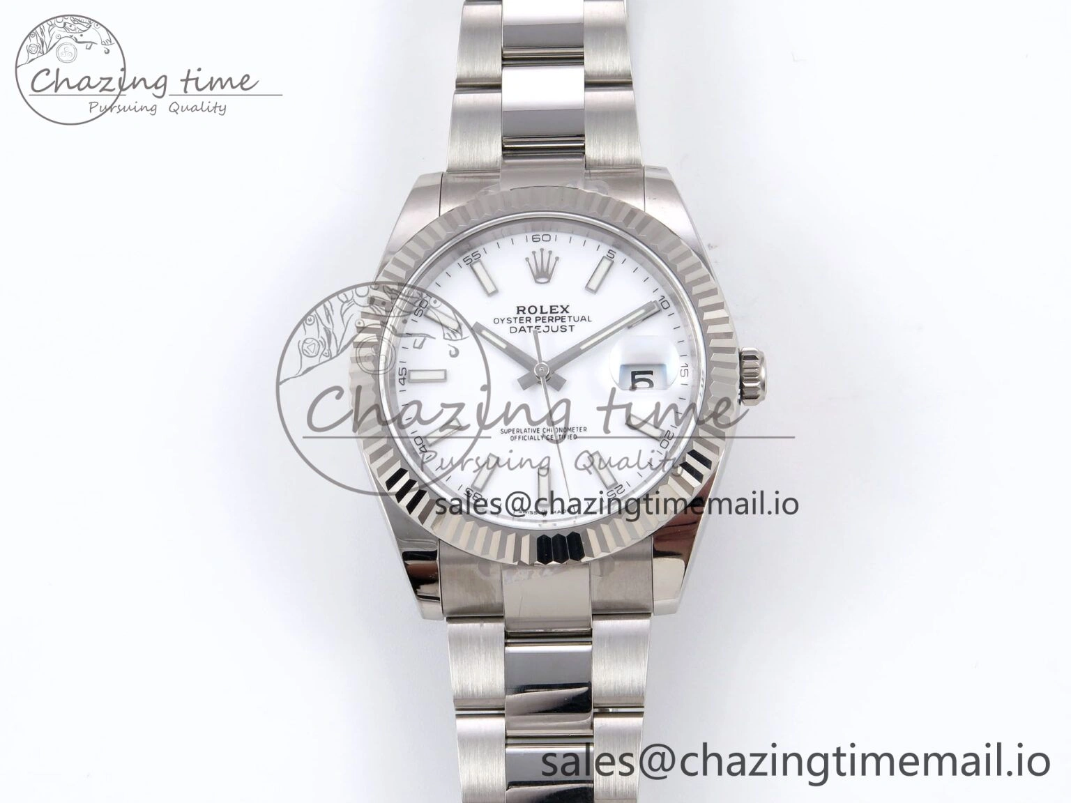 DateJust 41 126334 EWEF Best Edition White Stick Dial on Oyster Bracelet A3235