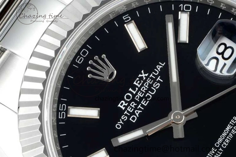 DateJust 41 126334 NTF 1:1 Best Edition 904L Steel Black Stick Dial on Oyster Bracelet VR3235