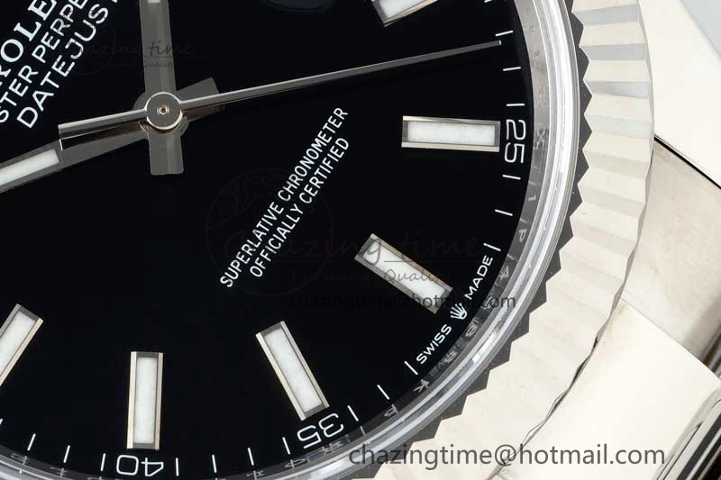 DateJust 41 126334 NTF 1:1 Best Edition 904L Steel Black Stick Dial on Oyster Bracelet VR3235