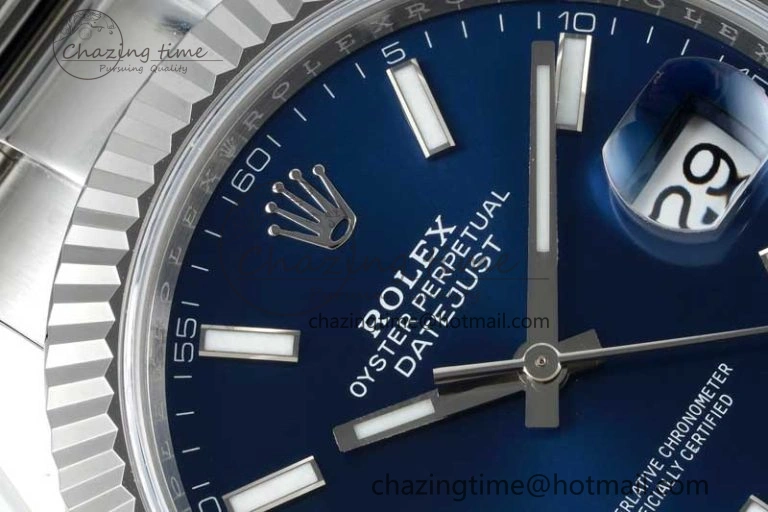 DateJust 41 126334 NTF 1:1 Best Edition 904L Steel Blue Stick Dial on Oyster Bracelet VR3235