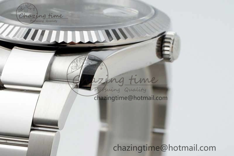 DateJust 41 126334 NTF 1:1 Best Edition 904L Steel Gray Dial Green Roman on Oyster Bracelet VR3235