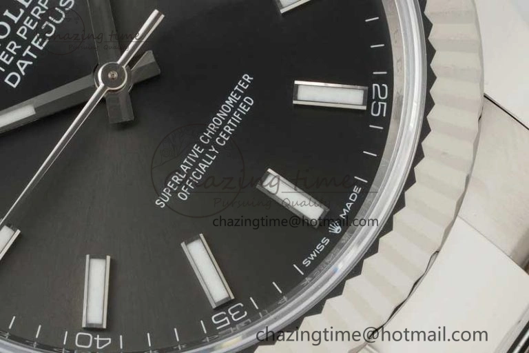 DateJust 41 126334 NTF 1:1 Best Edition 904L Steel Gray Stick Dial on Oyster Bracelet VR3235