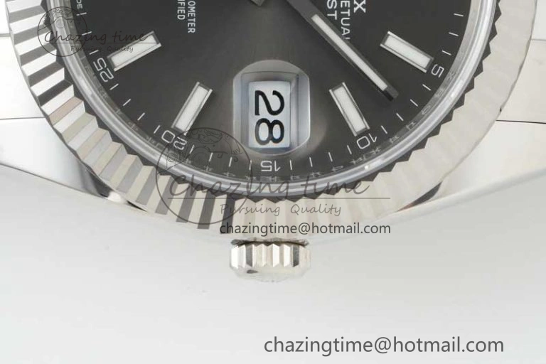 DateJust 41 126334 NTF 1:1 Best Edition 904L Steel Gray Stick Dial on Oyster Bracelet VR3235