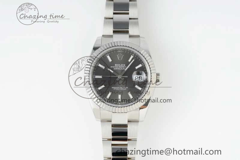 DateJust 41 126334 NTF 1:1 Best Edition 904L Steel Gray Stick Dial on Oyster Bracelet VR3235