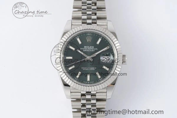 DateJust 41 126334 NTF 1:1 Best Edition 904L Steel Green Stick Dial on Jubilee Bracelet VR3235