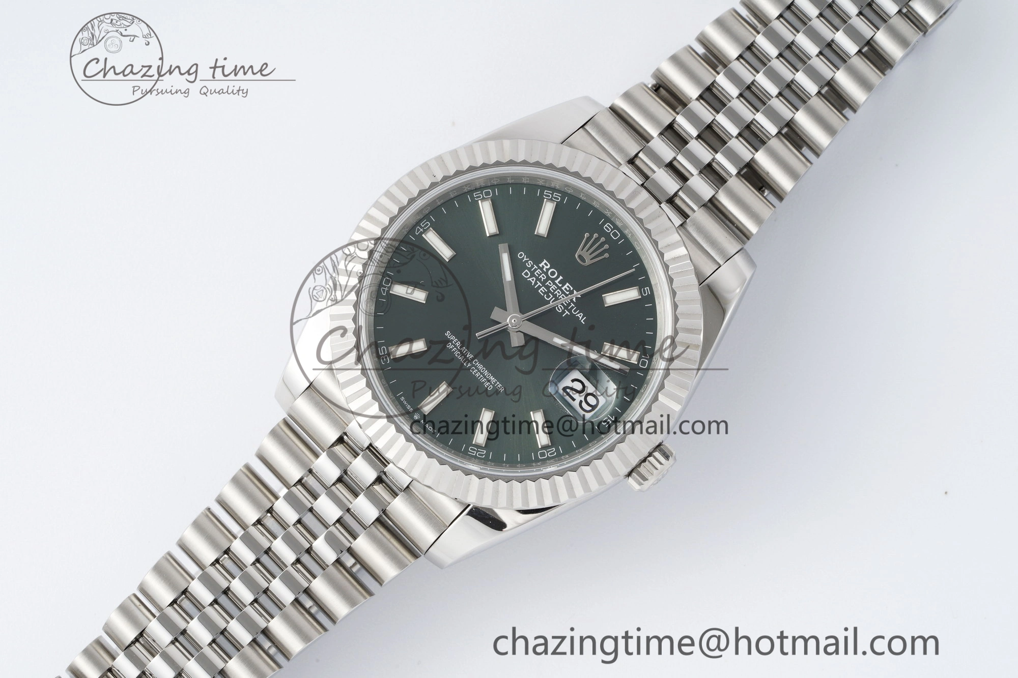 DateJust 41 126334 NTF 1:1 Best Edition 904L Steel Green Stick Dial on Jubilee Bracelet VR3235