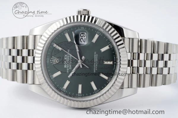 DateJust 41 126334 NTF 1:1 Best Edition 904L Steel Green Stick Dial on Jubilee Bracelet VR3235