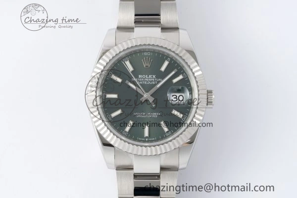 DateJust 41 126334 NTF 1:1 Best Edition 904L Steel Green Stick Dial on Oyster Bracelet VR3235