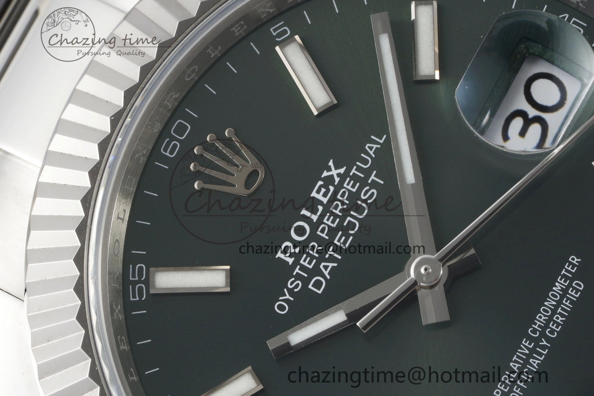 DateJust 41 126334 NTF 1:1 Best Edition 904L Steel Green Stick Dial on Oyster Bracelet VR3235