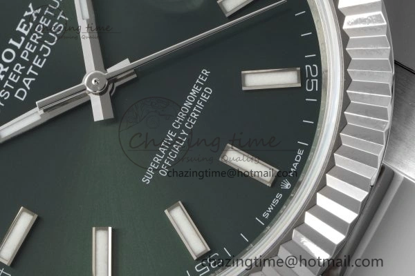 DateJust 41 126334 NTF 1:1 Best Edition 904L Steel Green Stick Dial on Oyster Bracelet VR3235