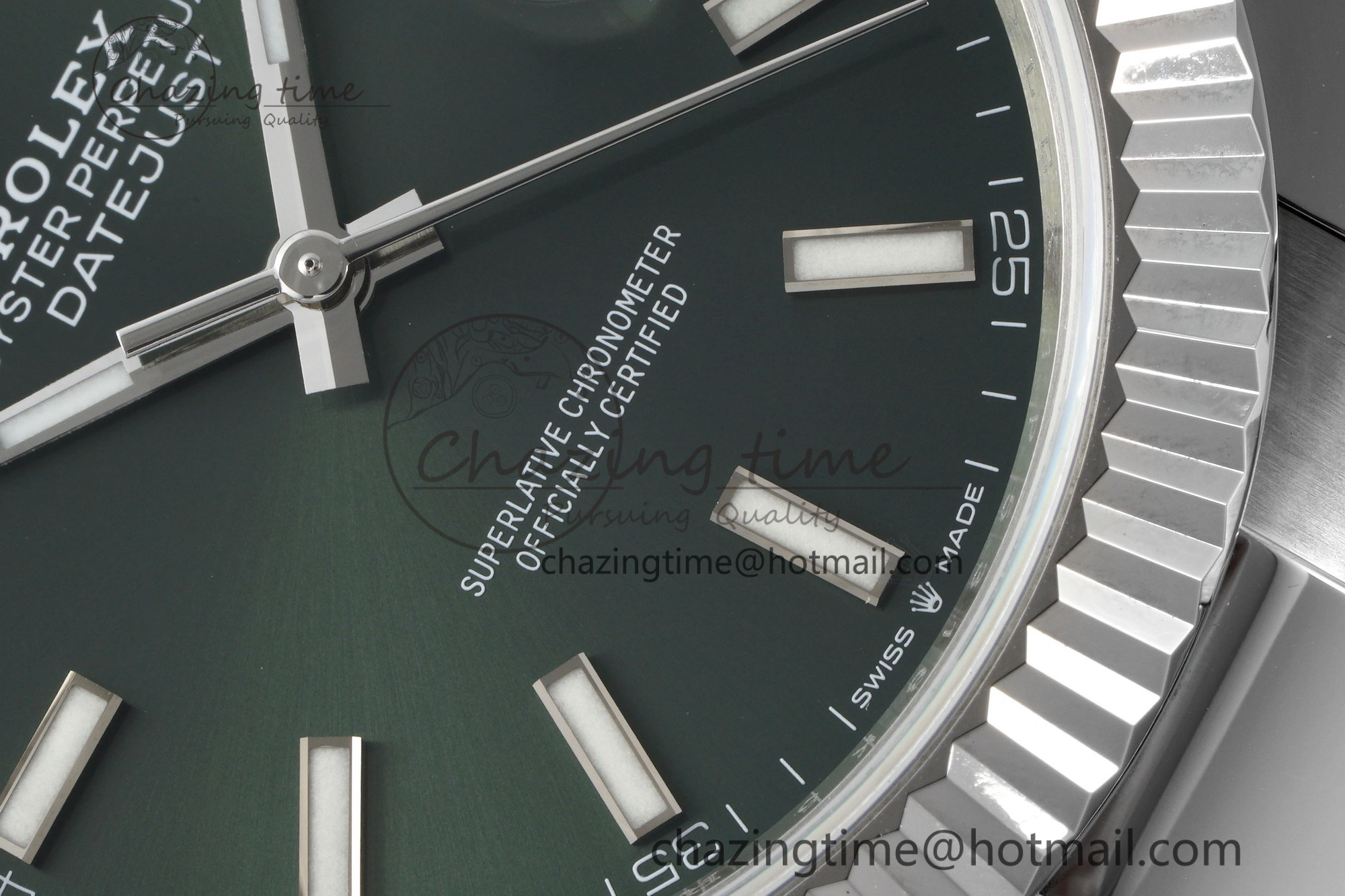 DateJust 41 126334 NTF 1:1 Best Edition 904L Steel Green Stick Dial on Oyster Bracelet VR3235
