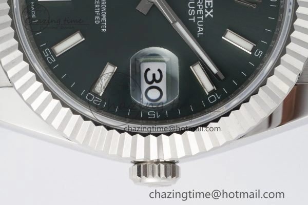 DateJust 41 126334 NTF 1:1 Best Edition 904L Steel Green Stick Dial on Oyster Bracelet VR3235