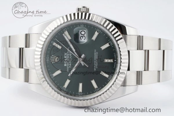 DateJust 41 126334 NTF 1:1 Best Edition 904L Steel Green Stick Dial on Oyster Bracelet VR3235
