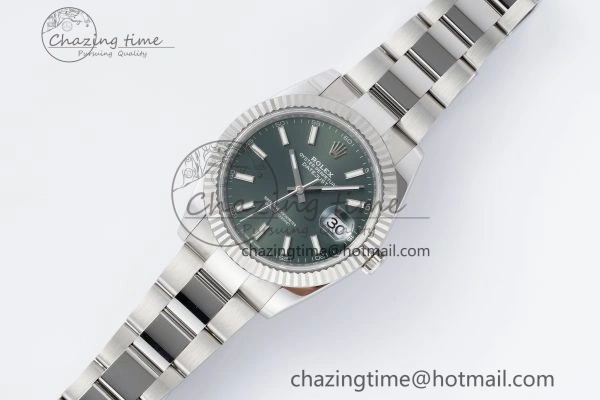 DateJust 41 126334 NTF 1:1 Best Edition 904L Steel Green Stick Dial on Oyster Bracelet VR3235