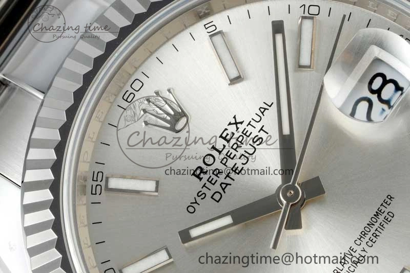 DateJust 41 126334 NTF 1:1 Best Edition 904L Steel Silver Stick Dial on Oyster Bracelet VR3235