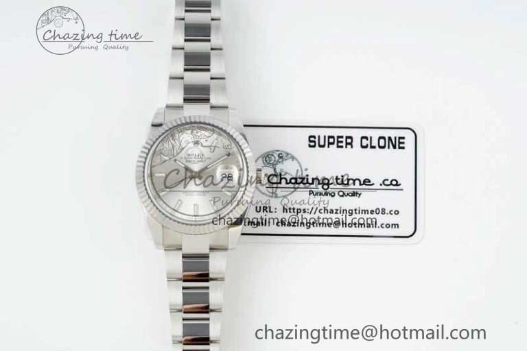 DateJust 41 126334 NTF 1:1 Best Edition 904L Steel Silver Stick Dial on Oyster Bracelet VR3235