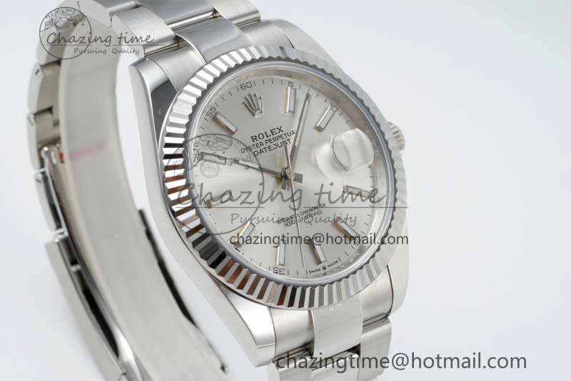 DateJust 41 126334 NTF 1:1 Best Edition 904L Steel Silver Stick Dial on Oyster Bracelet VR3235