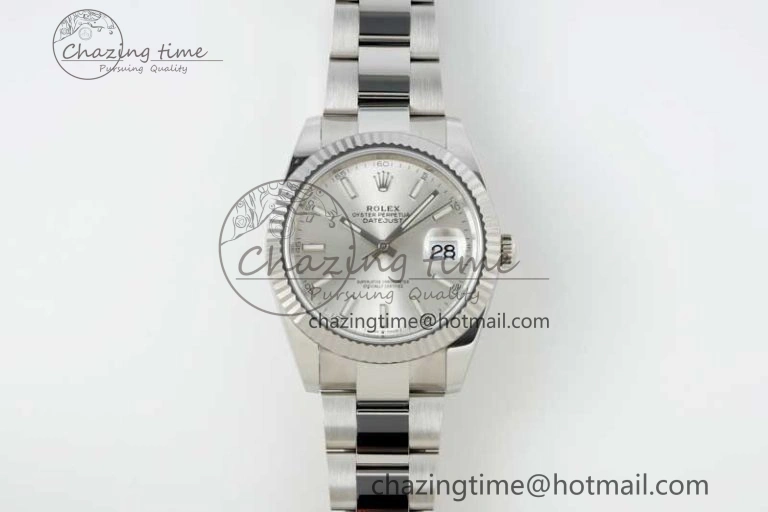 DateJust 41 126334 NTF 1:1 Best Edition 904L Steel Silver Stick Dial on Oyster Bracelet VR3235