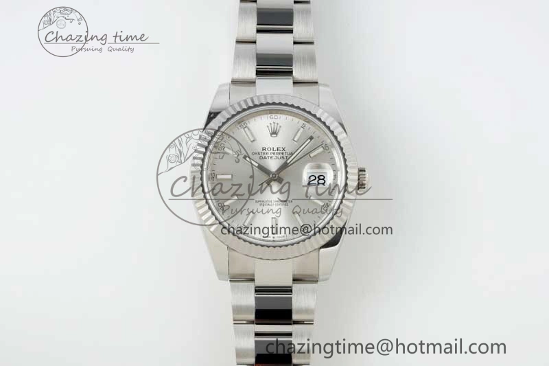 DateJust 41 126334 NTF 1:1 Best Edition 904L Steel Silver Stick Dial on Oyster Bracelet VR3235