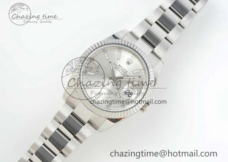 DateJust 41 126334 NTF 1:1 Best Edition 904L Steel Silver Stick Dial on Oyster Bracelet VR3235