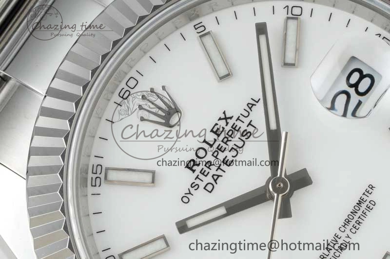 DateJust 41 126334 NTF 1:1 Best Edition 904L Steel White Stick Dial on Oyster Bracelet VR3235