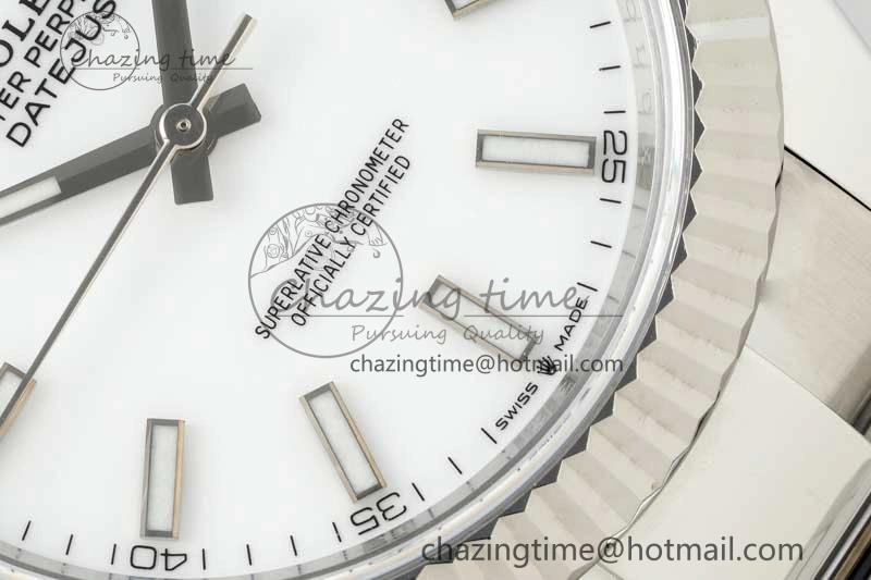 DateJust 41 126334 NTF 1:1 Best Edition 904L Steel White Stick Dial on Oyster Bracelet VR3235