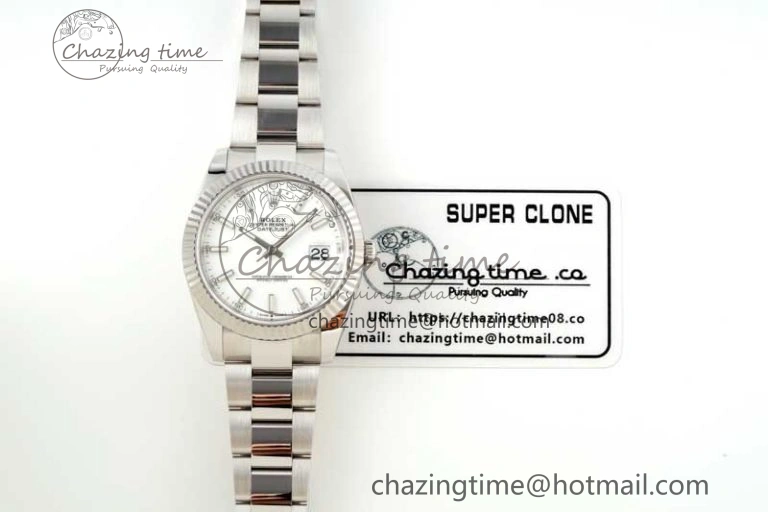 DateJust 41 126334 NTF 1:1 Best Edition 904L Steel White Stick Dial on Oyster Bracelet VR3235