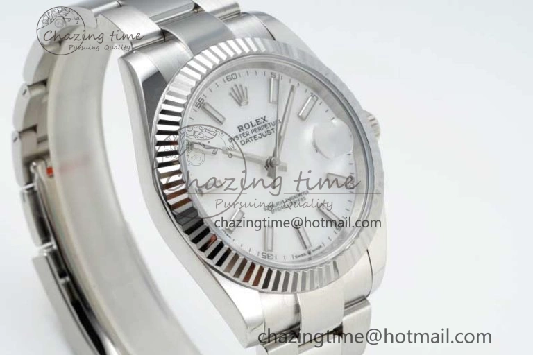 DateJust 41 126334 NTF 1:1 Best Edition 904L Steel White Stick Dial on Oyster Bracelet VR3235