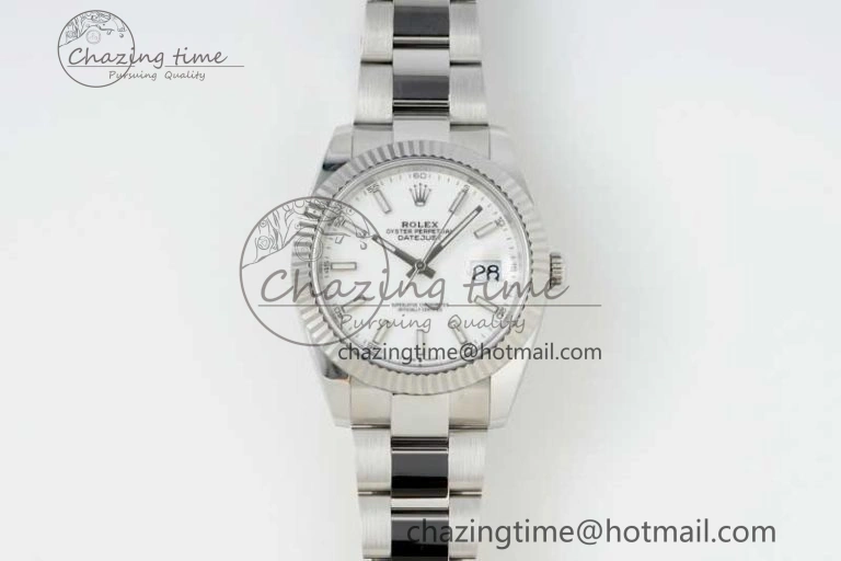DateJust 41 126334 NTF 1:1 Best Edition 904L Steel White Stick Dial on Oyster Bracelet VR3235