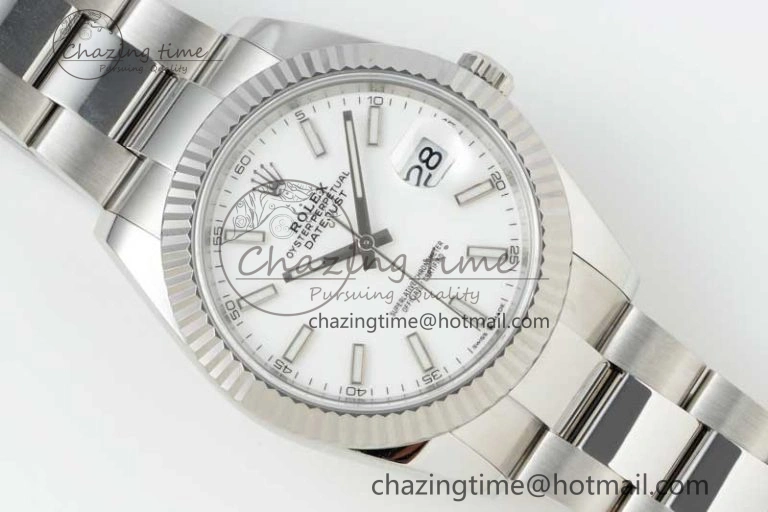DateJust 41 126334 NTF 1:1 Best Edition 904L Steel White Stick Dial on Oyster Bracelet VR3235