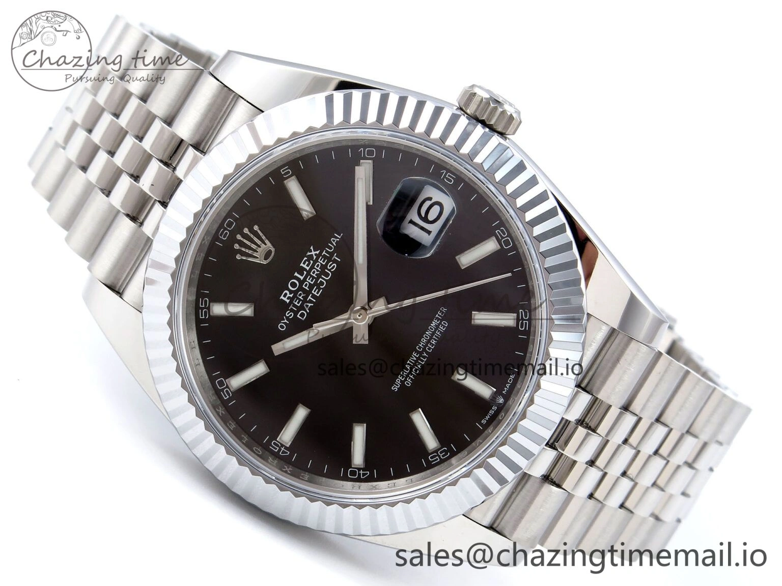 DateJust 41 126334 QF+ 1:1 Best Edition 904L Steel Black Stick Dial on SS Jubilee Bracelet VR3235