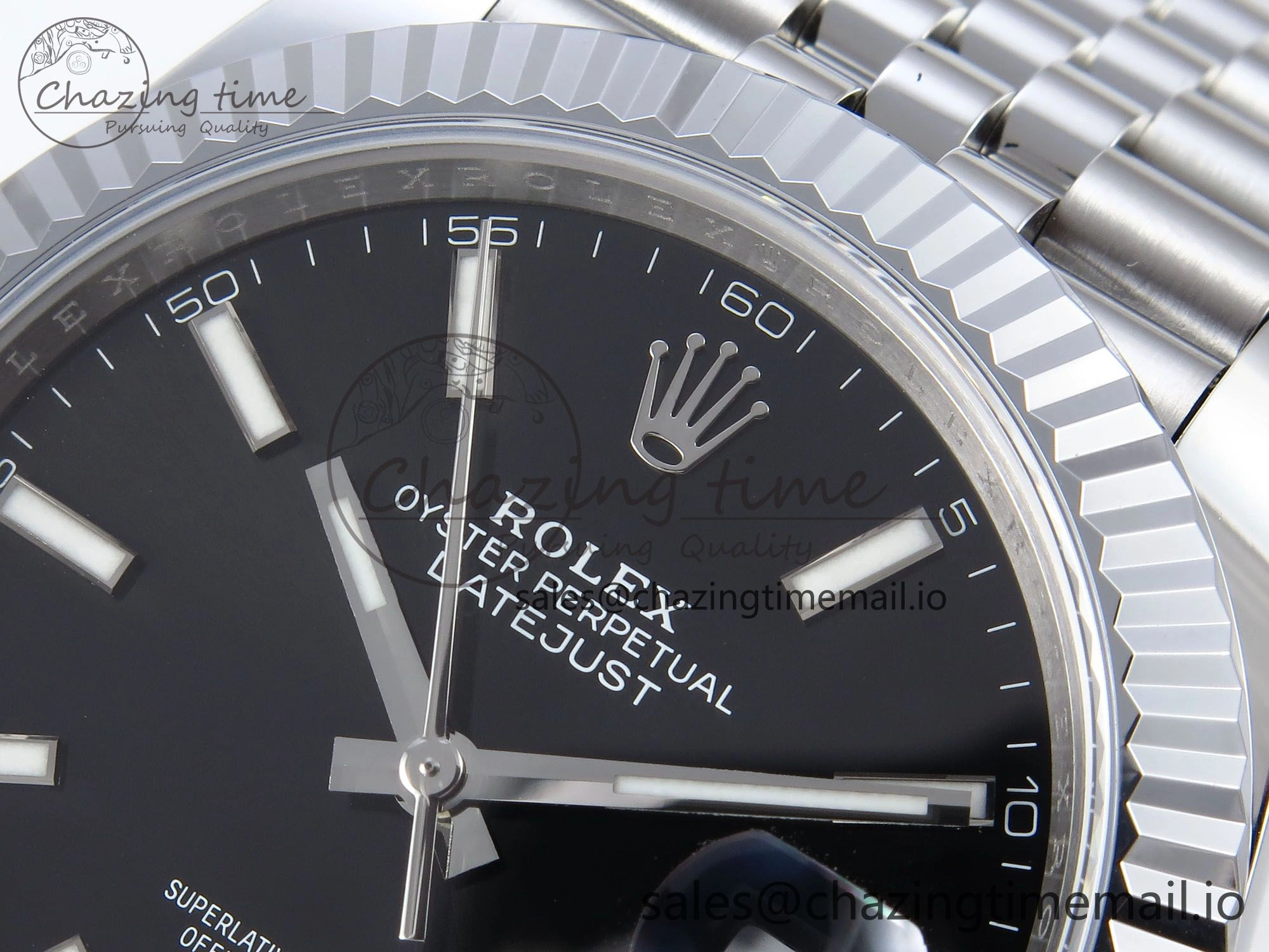 DateJust 41 126334 QF+ 1:1 Best Edition 904L Steel Black Stick Dial on SS Jubilee Bracelet VR3235