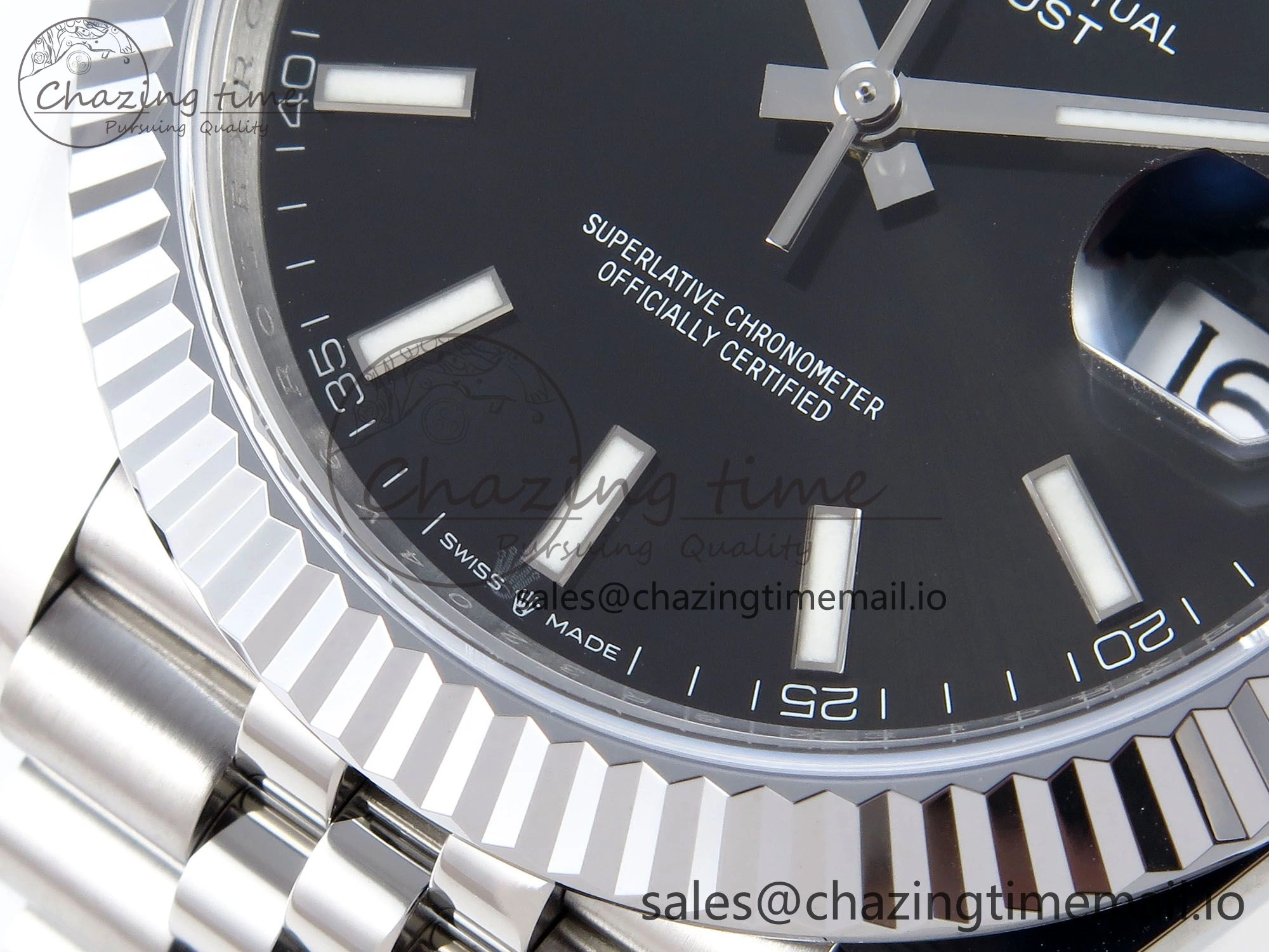 DateJust 41 126334 QF+ 1:1 Best Edition 904L Steel Black Stick Dial on SS Jubilee Bracelet VR3235