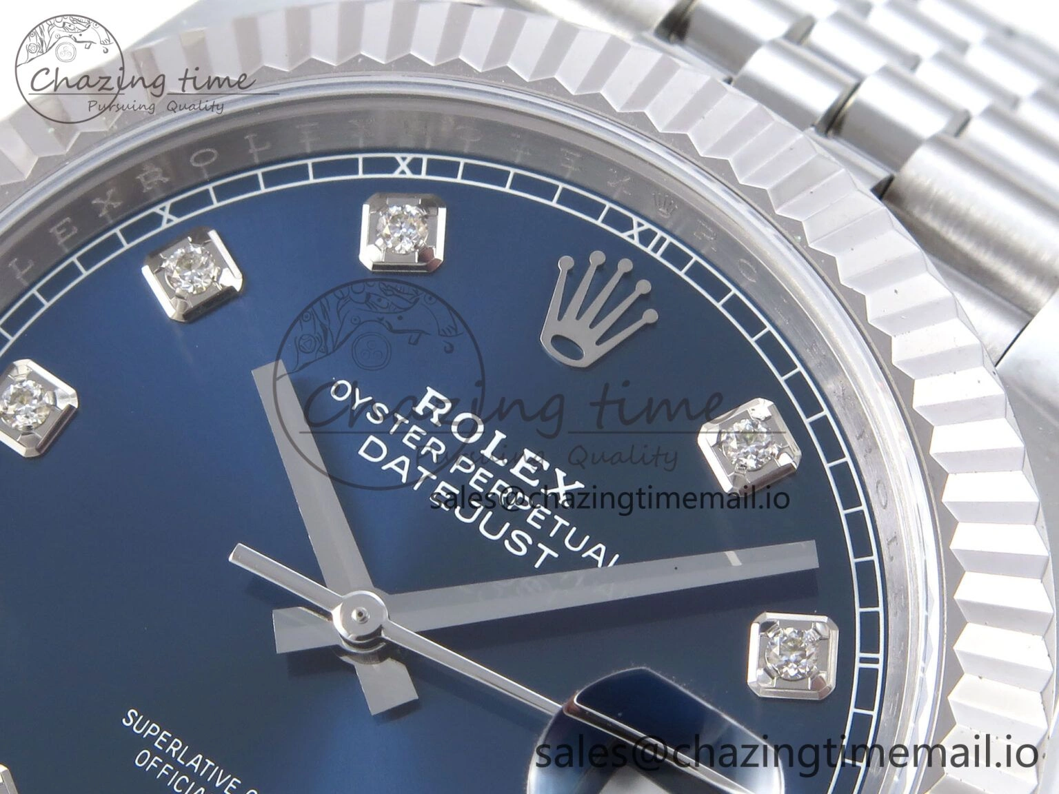 DateJust 41 126334 QF+ 1:1 Best Edition 904L Steel Blue Diamonds Dial on SS Jubilee Bracelet VR3235