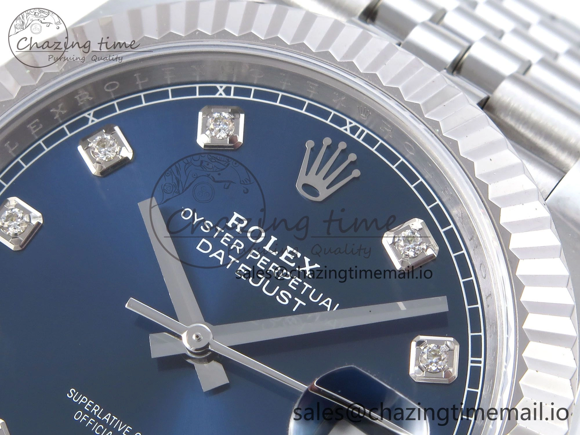 DateJust 41 126334 QF+ 1:1 Best Edition 904L Steel Blue Diamonds Dial on SS Jubilee Bracelet VR3235