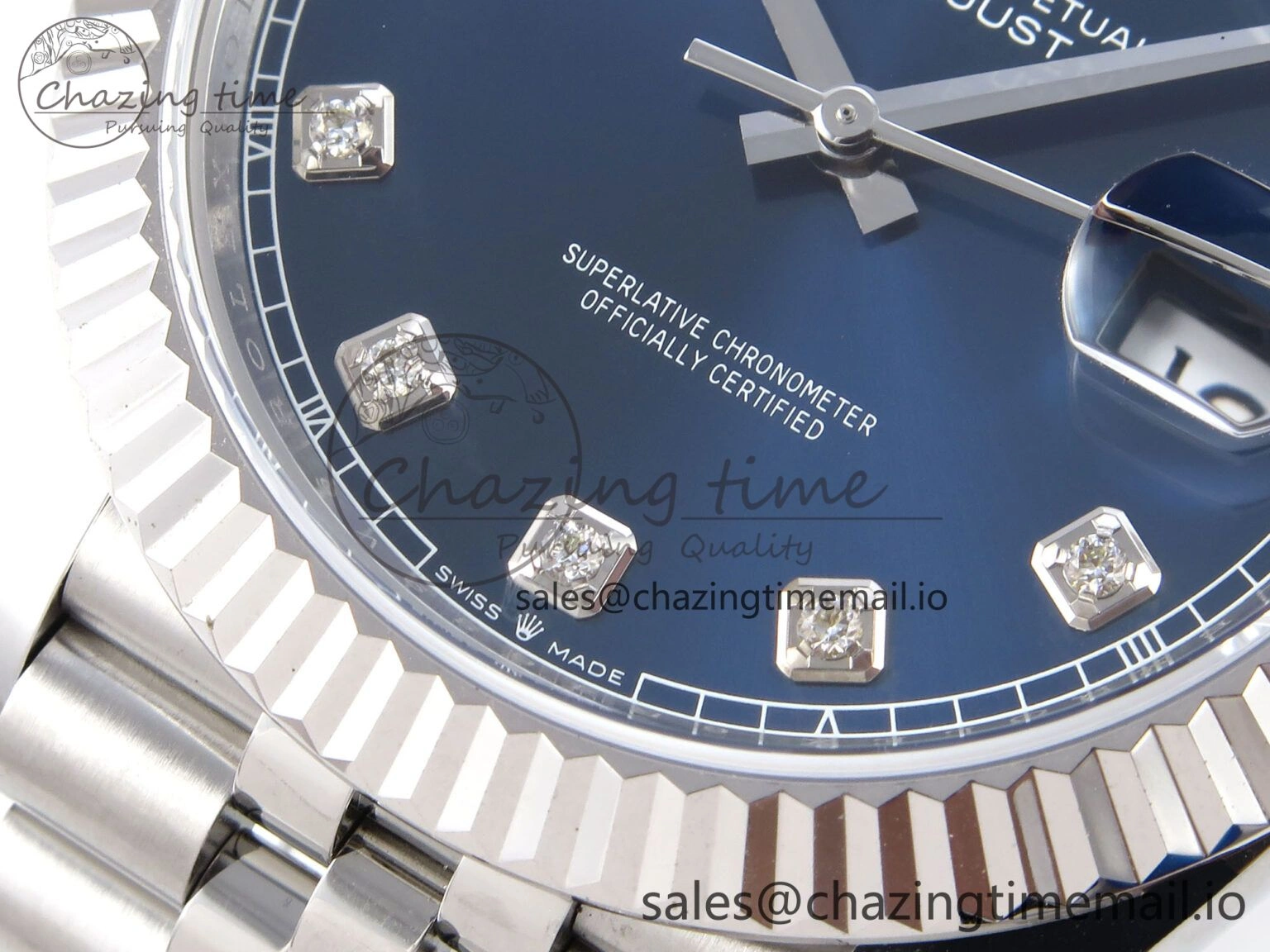 DateJust 41 126334 QF+ 1:1 Best Edition 904L Steel Blue Diamonds Dial on SS Jubilee Bracelet VR3235