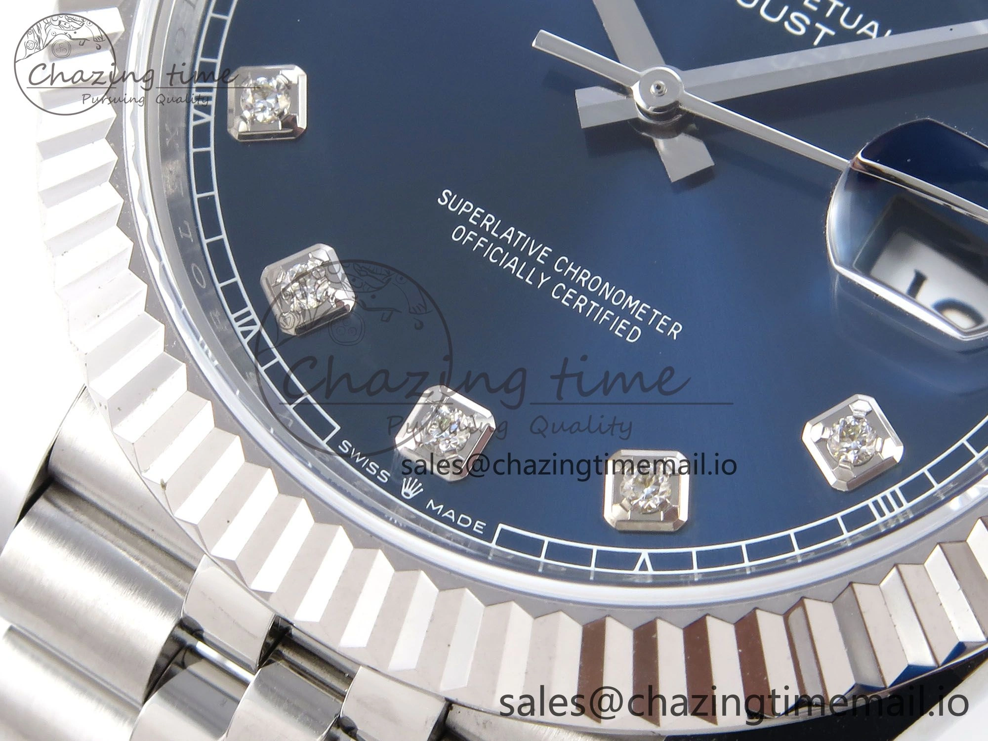 DateJust 41 126334 QF+ 1:1 Best Edition 904L Steel Blue Diamonds Dial on SS Jubilee Bracelet VR3235