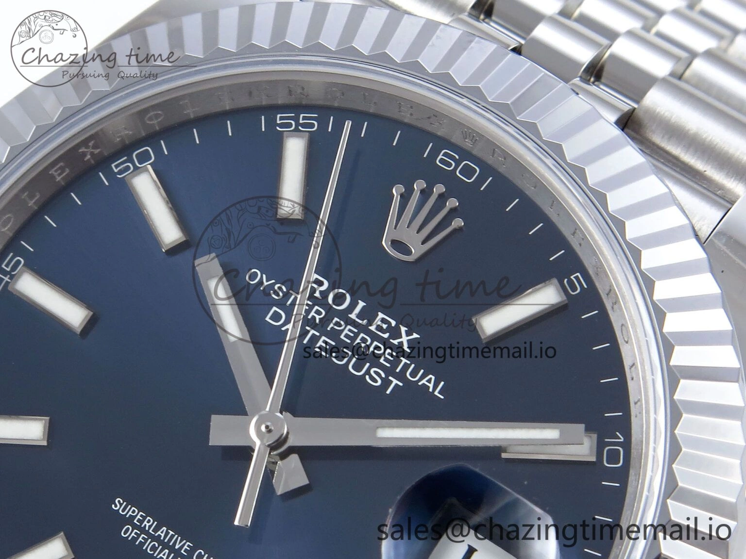 DateJust 41 126334 QF+ 1:1 Best Edition 904L Steel Blue Stick Dial on SS Jubilee Bracelet VR3235