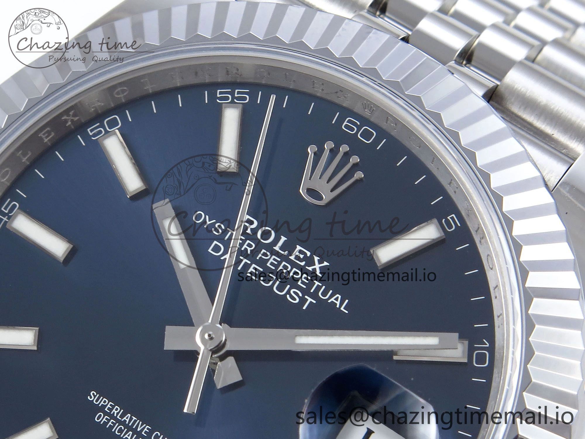 DateJust 41 126334 QF+ 1:1 Best Edition 904L Steel Blue Stick Dial on SS Jubilee Bracelet VR3235