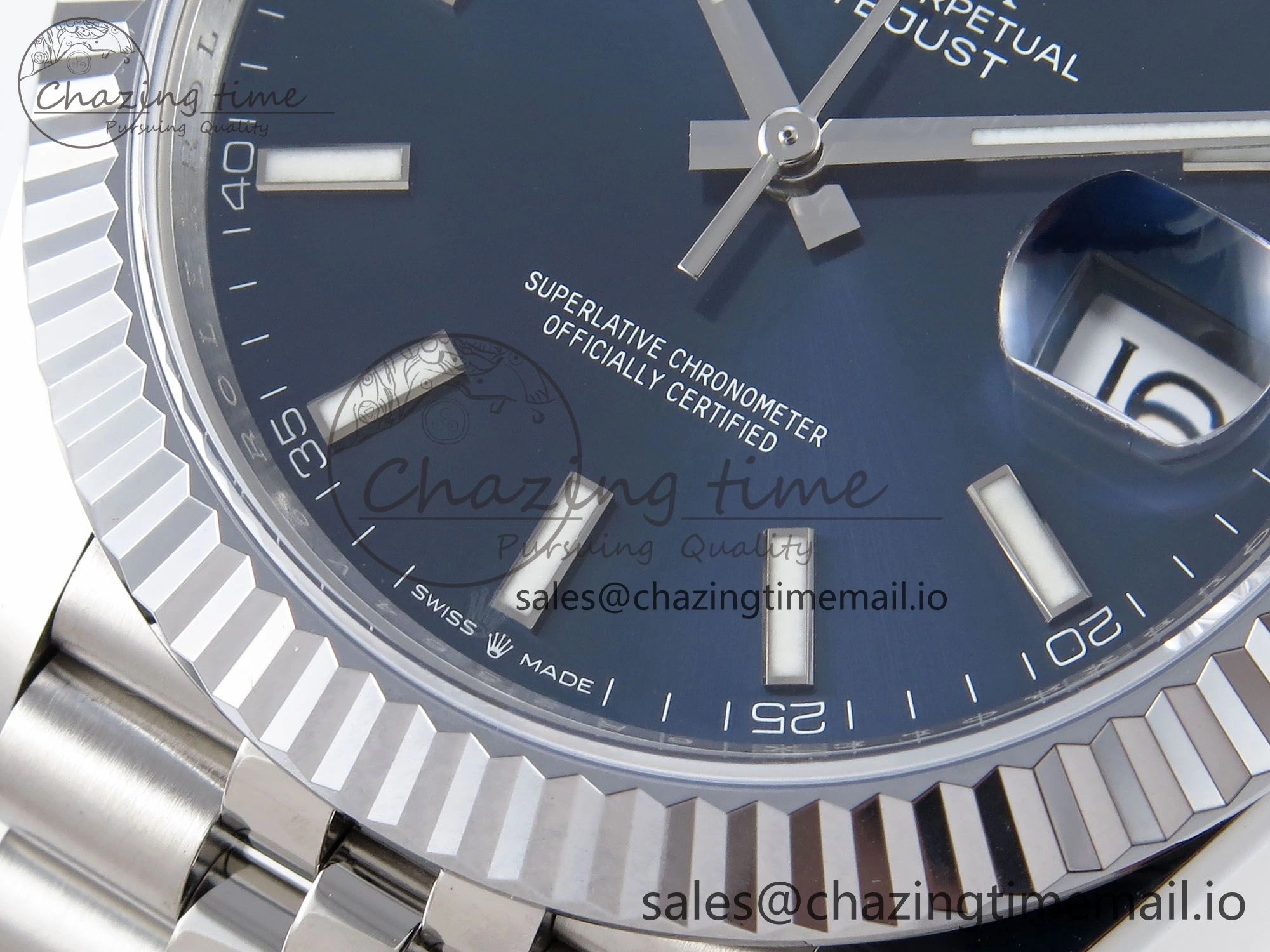 DateJust 41 126334 QF+ 1:1 Best Edition 904L Steel Blue Stick Dial on SS Jubilee Bracelet VR3235