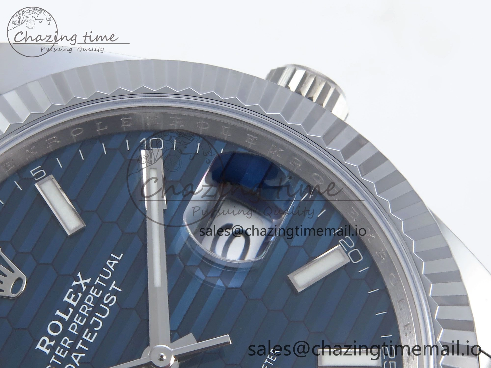 DateJust 41 126334 QF+ 1:1 Best Edition 904L Steel Blue Textured Stick Dial on SS Jubilee Bracelet VR3235