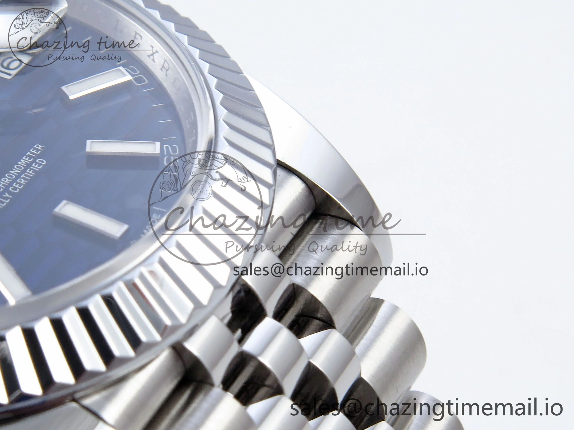 DateJust 41 126334 QF+ 1:1 Best Edition 904L Steel Blue Textured Stick Dial on SS Jubilee Bracelet VR3235