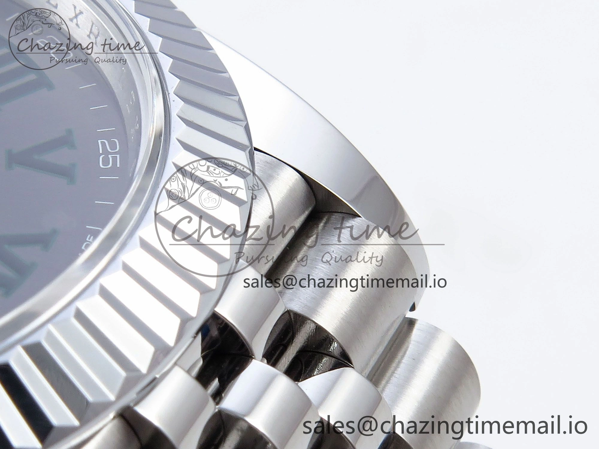 DateJust 41 126334 QF+ 1:1 Best Edition 904L Steel Gray Dial Green Roman Marker on SS Jubilee Bracelet VR3235