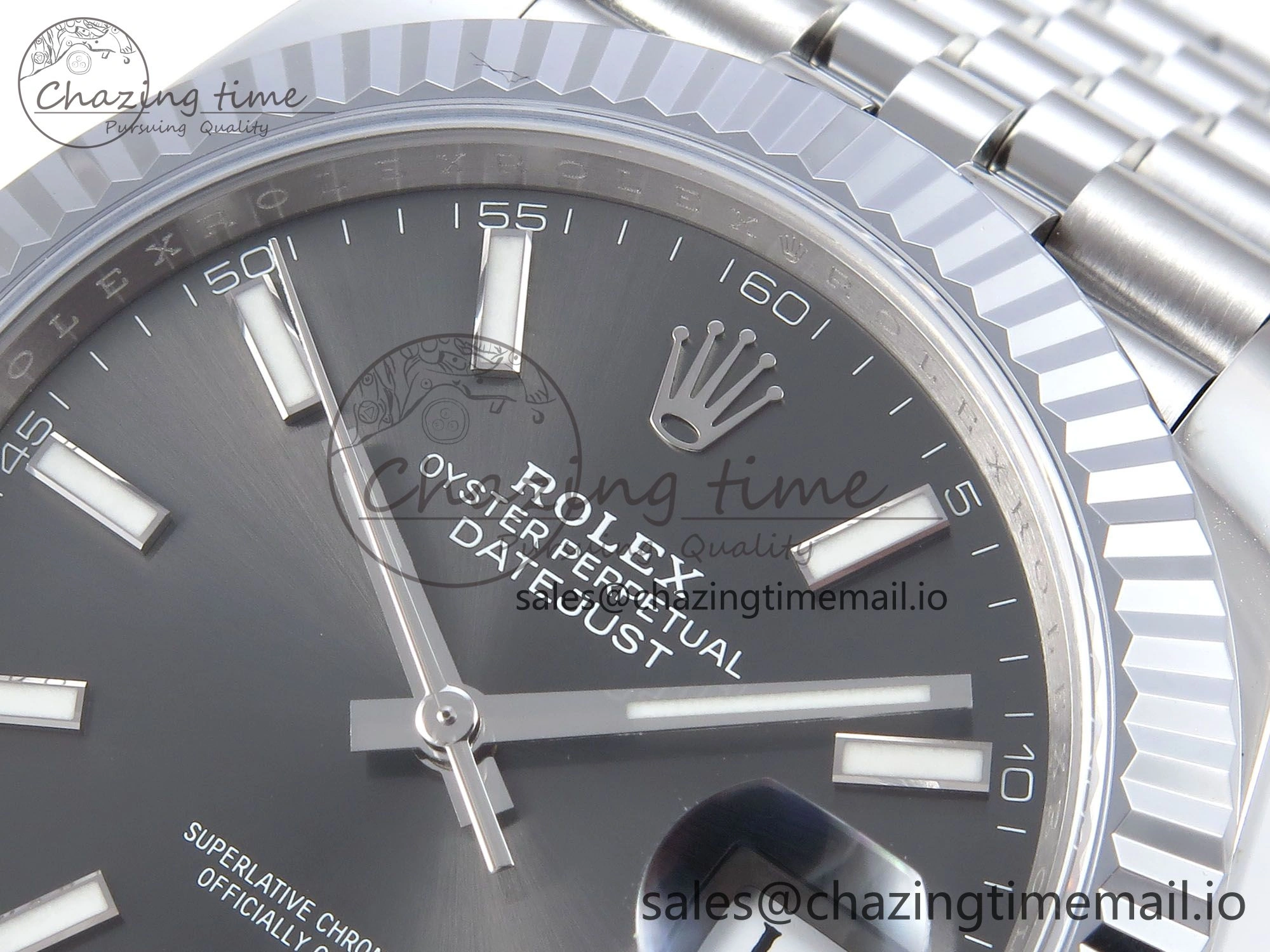 DateJust 41 126334 QF+ 1:1 Best Edition 904L Steel Gray Stick Dial on SS Jubilee Bracelet VR3235
