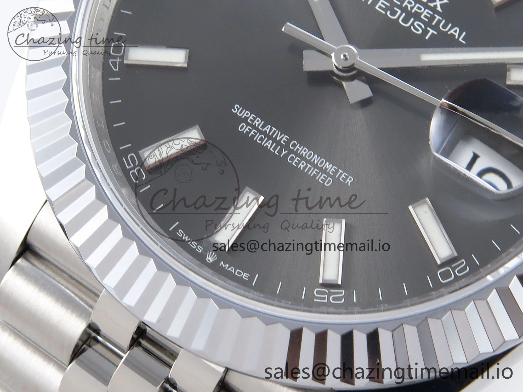 DateJust 41 126334 QF+ 1:1 Best Edition 904L Steel Gray Stick Dial on SS Jubilee Bracelet VR3235