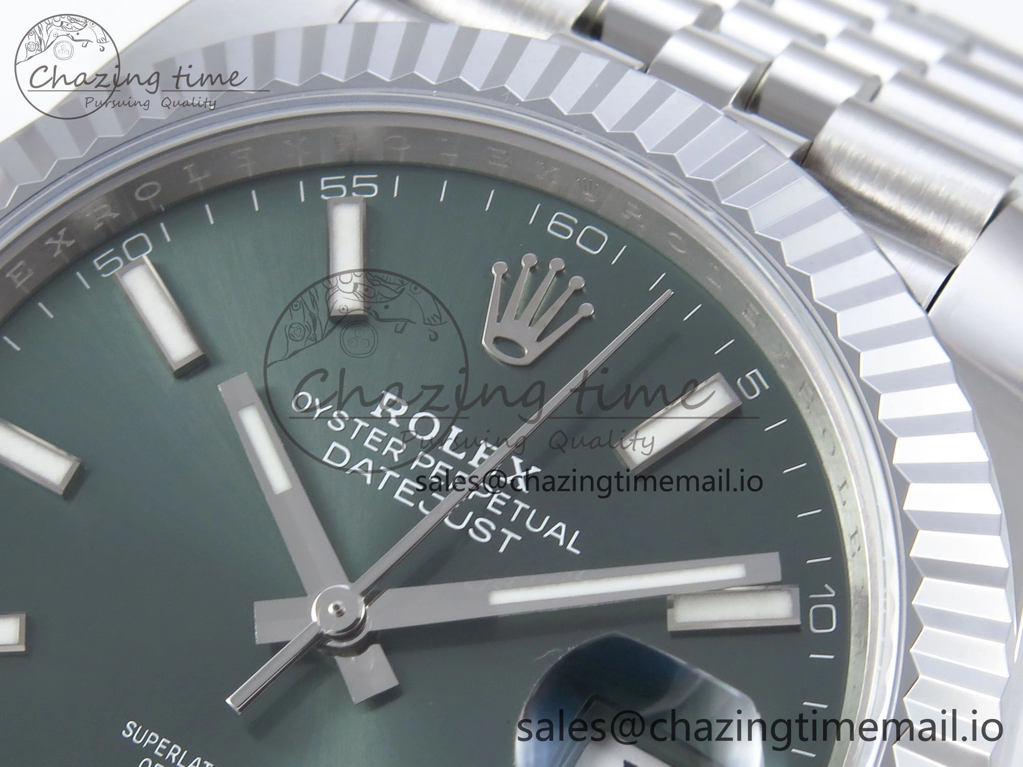 DateJust 41 126334 QF+ 1:1 Best Edition 904L Steel Green Stick Dial on SS Jubilee Bracelet VR3235